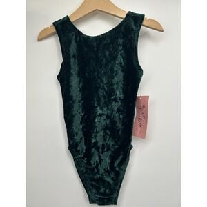 Leotard Dance Girls 4-6 Green Velvet